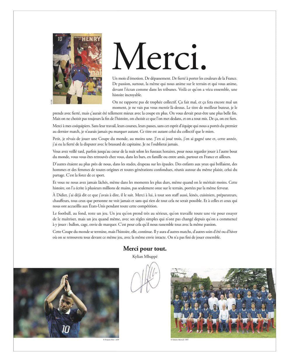 Kylian Mbappe’s open letter to French people following the World Cup